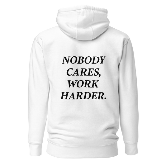 NOBODY CARES HOODIE WHITE